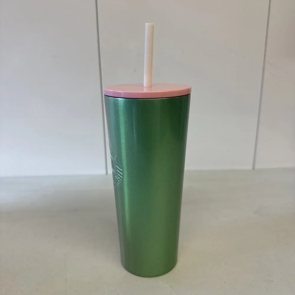 Starbucks Holiday 2020 Stainless Steel Pink/Green Gradient‎ Ombre Tumbler 16oz